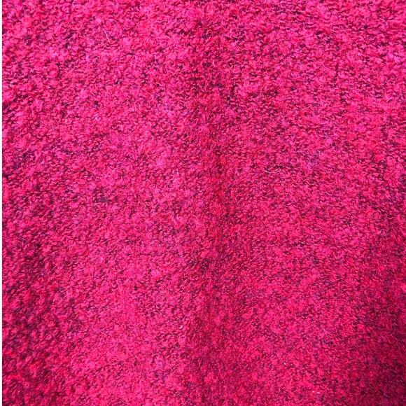 Brandini Ribbed V-neck Textured Wool Blend Long Sleeve Burgundy Knit Sweater L - Picture 9 of 12